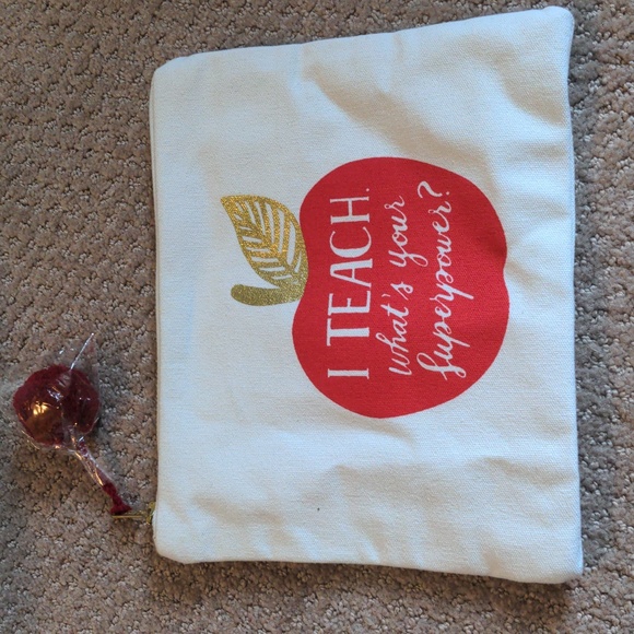 Bundle of Teacher Cosmetic Pouch with Starbucks Cold Cup and Book NWOT - Picture 3 of 9